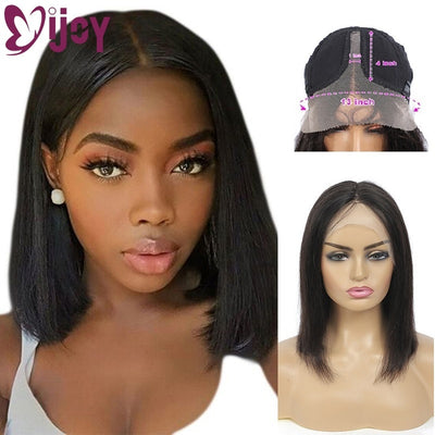 T Part Lace Human Hair Short Bob Wig