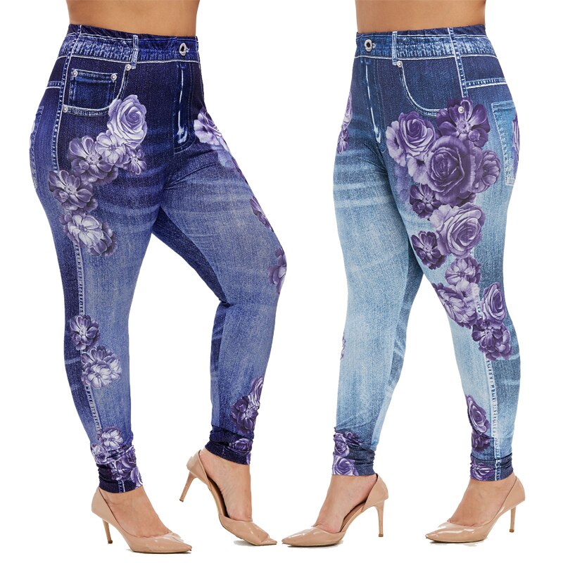 ROSEGAL 3D Print High Waist Jeggings