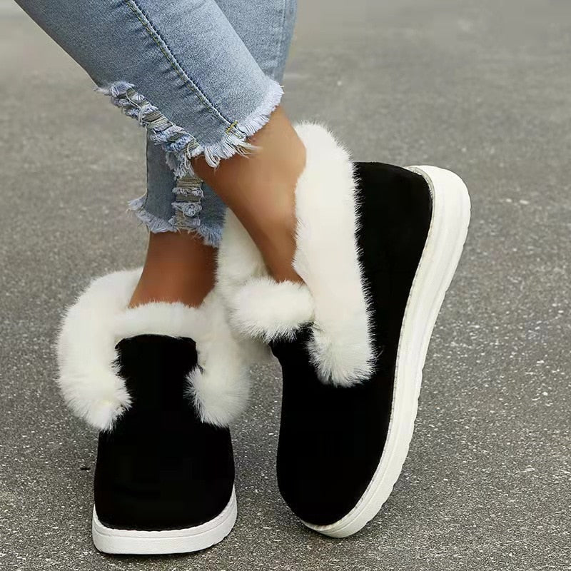 Velvet Short Snow Boots