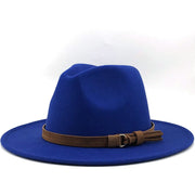 Unisex Kids & Parents Wide Brim Leather Ribbon Fedora