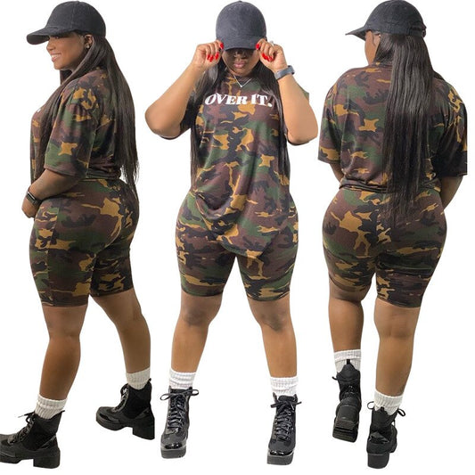 Two Piece Camouflage Short Sets