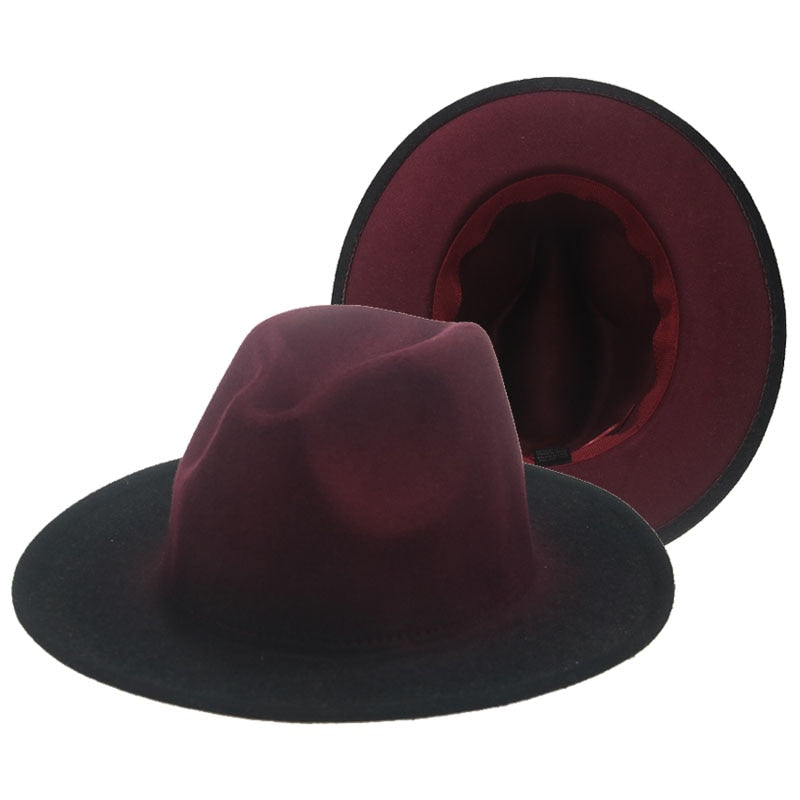 Men Gradient Color Luxury Fedoras