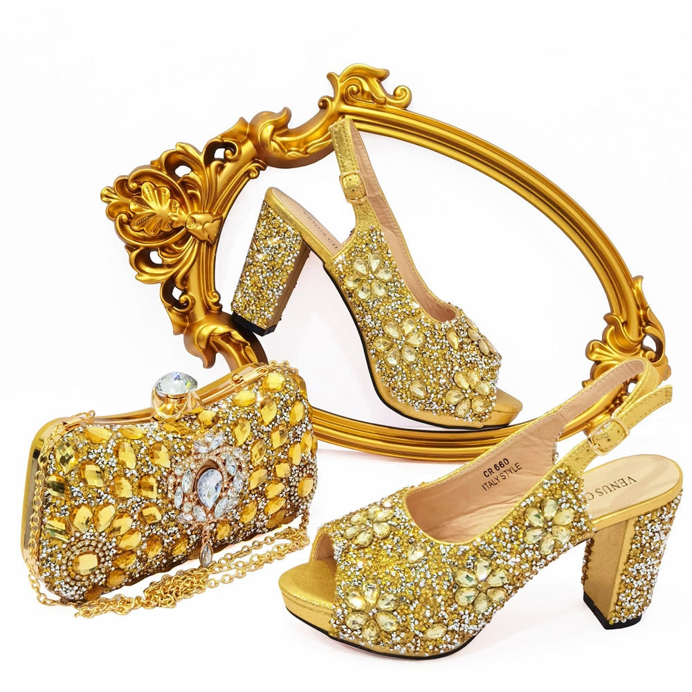 High Heel Slippers and Bag Set