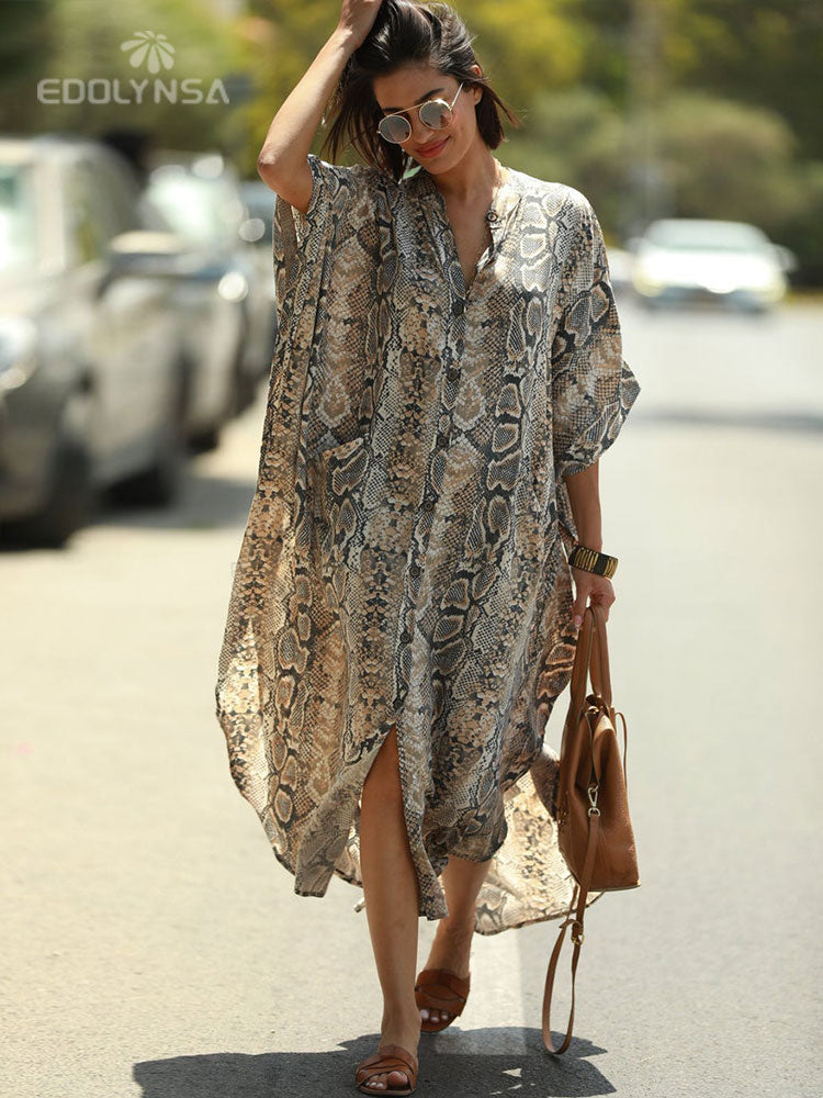 Bats Sleeve Loose Beach Dress