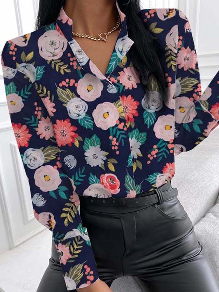 Floral Print OL Blouses