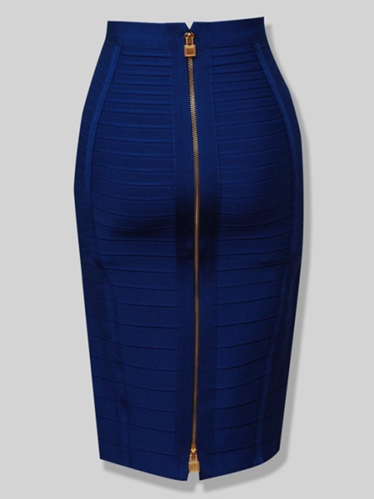 Bodycon Zip Up Bandage Skirt