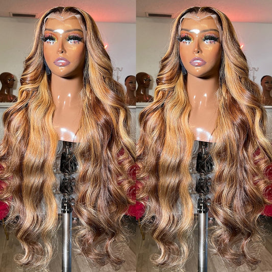 Lace Front Highlight Human Hair Wigs