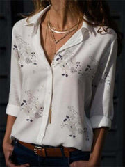 Turn-down Collar Long Sleeve Blouses