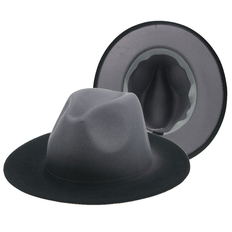 Men Gradient Color Luxury Fedoras