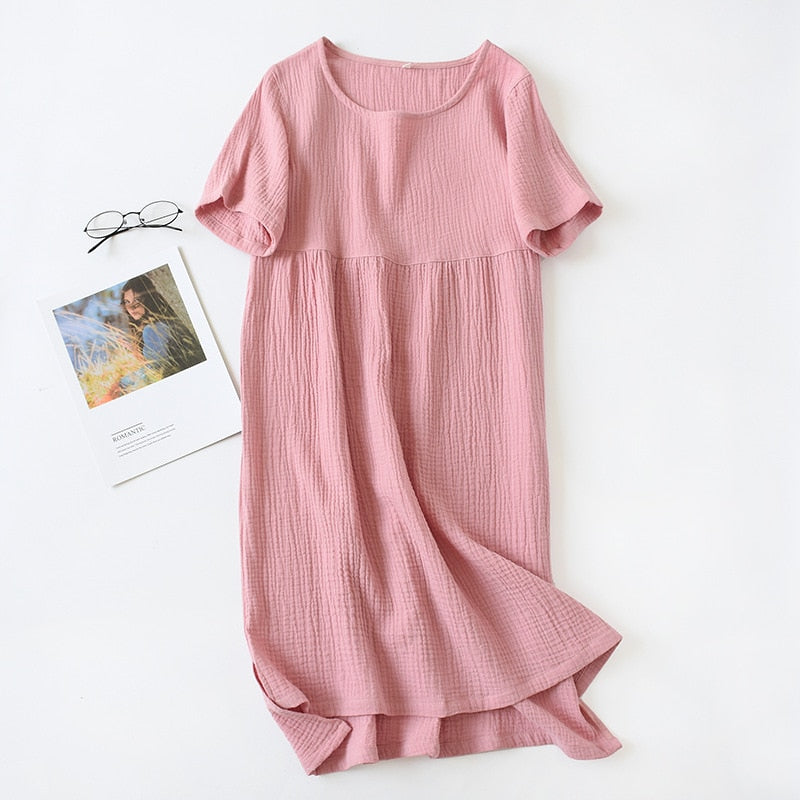 100% Cotton Crepe Sleeved Nightgowns