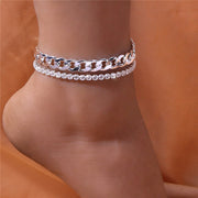 Huitan Rhinestone Anklets