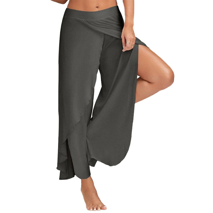 Wide Leg Yoga Split Workout Pants