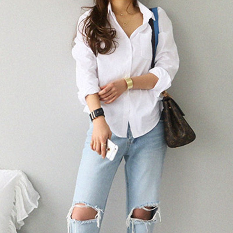 Long Sleeve Loose Blouses