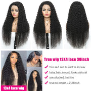 13x4 Kinky Curly Lace Front (and) Deep Wave Transparent Human Hair Wigs