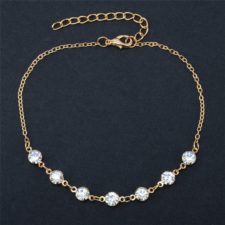 Huitan Rhinestone Anklets