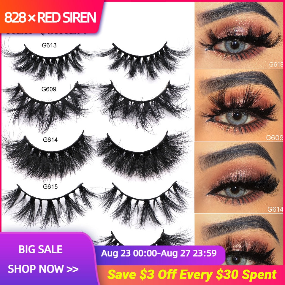 RED SIREN Real Mink Thick Fluffy Wispy Lashes