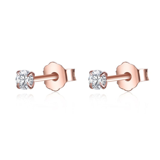 100% Small Diamond Stud Earrings