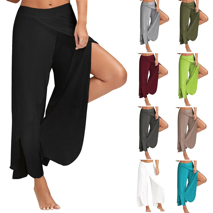 Wide Leg Yoga Split Workout Pants