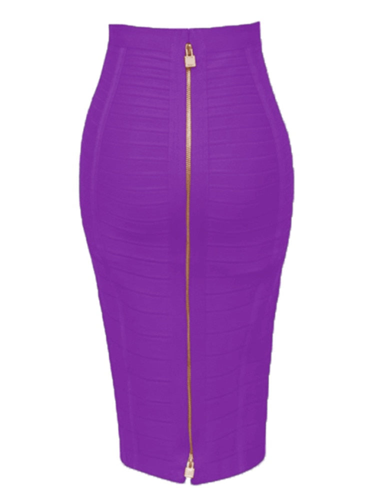 Bodycon Zip Up Bandage Skirt