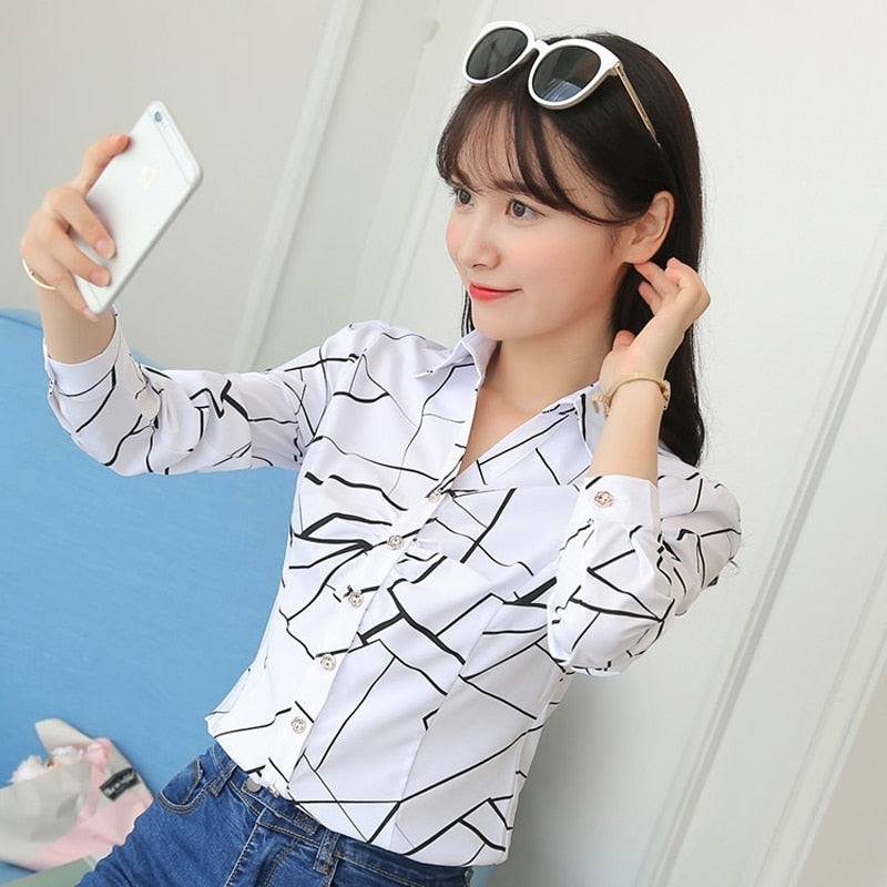 Long Sleeve Slim Fit Office Lady Blouses