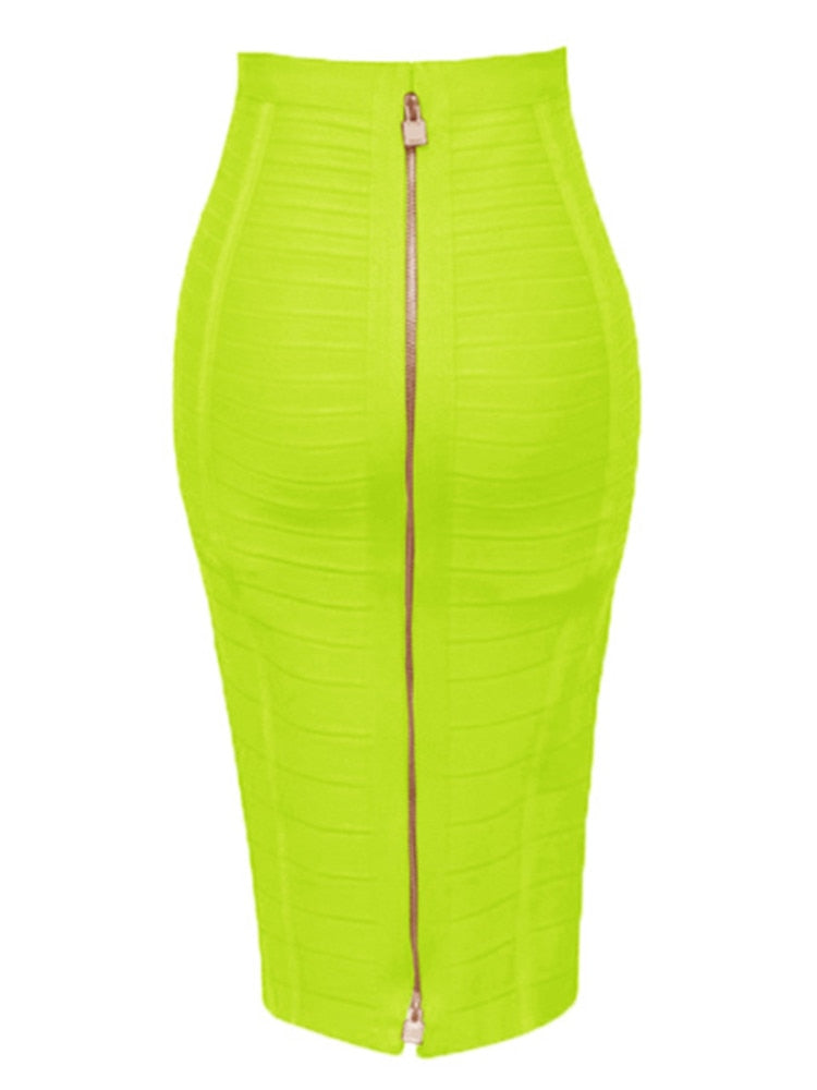 Bodycon Zip Up Bandage Skirt