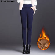 Velvet Elastic Waist Casual Pants