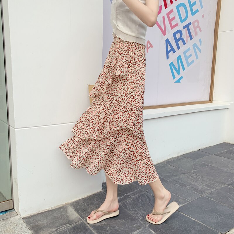 Casual Elastic High Waist Skirts