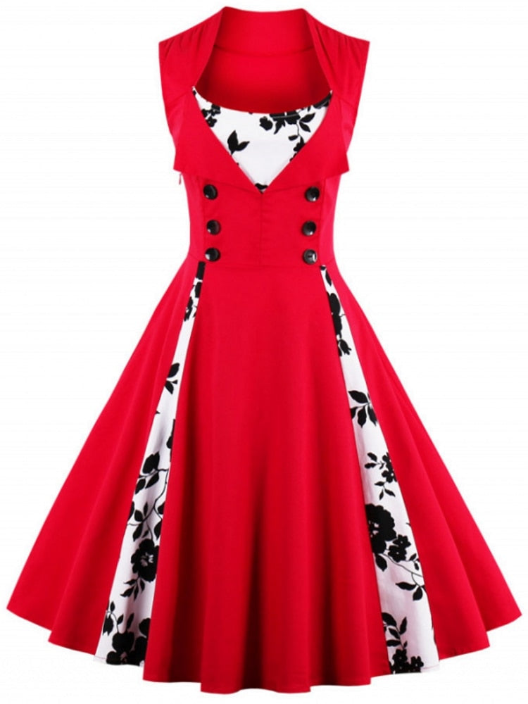 Rockabilly Swing Sleeveless Pin Up Dresses