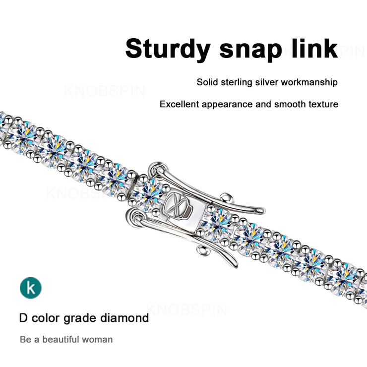 Knobspin 4mm Moissanite Diamond Tennis Bracelets