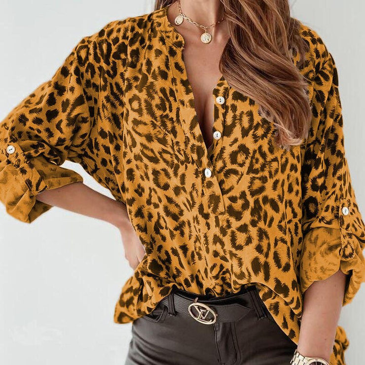 Elegant Leopard Print Blouse