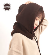 Unisex Knitted Cashmere Hooded Hat