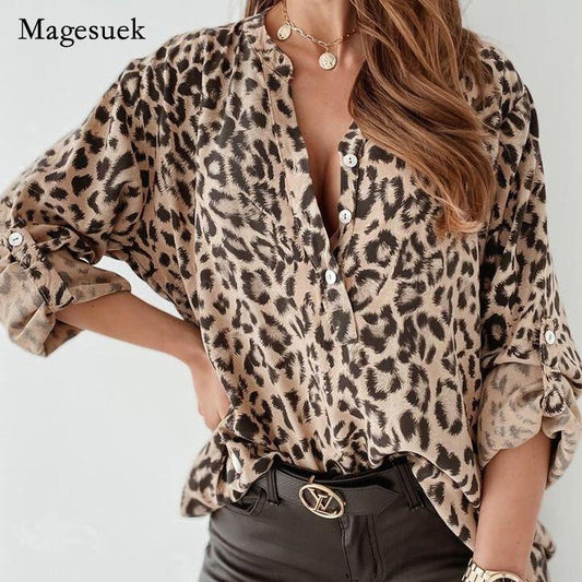 Elegant Leopard Print Blouse