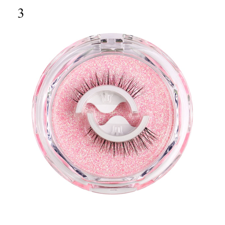 1pair Self-adhesive False Eyelashes Glue Free 3d Strip