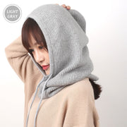 Unisex Knitted Cashmere Hooded Hat