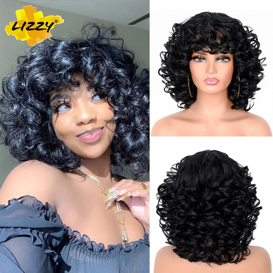 Short Synthetic Fluffy Shoulder Length Wigs