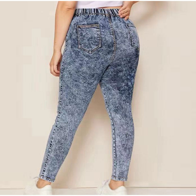 Denim Wash Pencil Pants