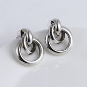 Twist Metal Circle Geometric Earrings