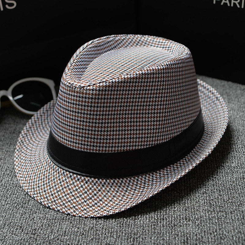 Unisex Plaid Fedoras Hats