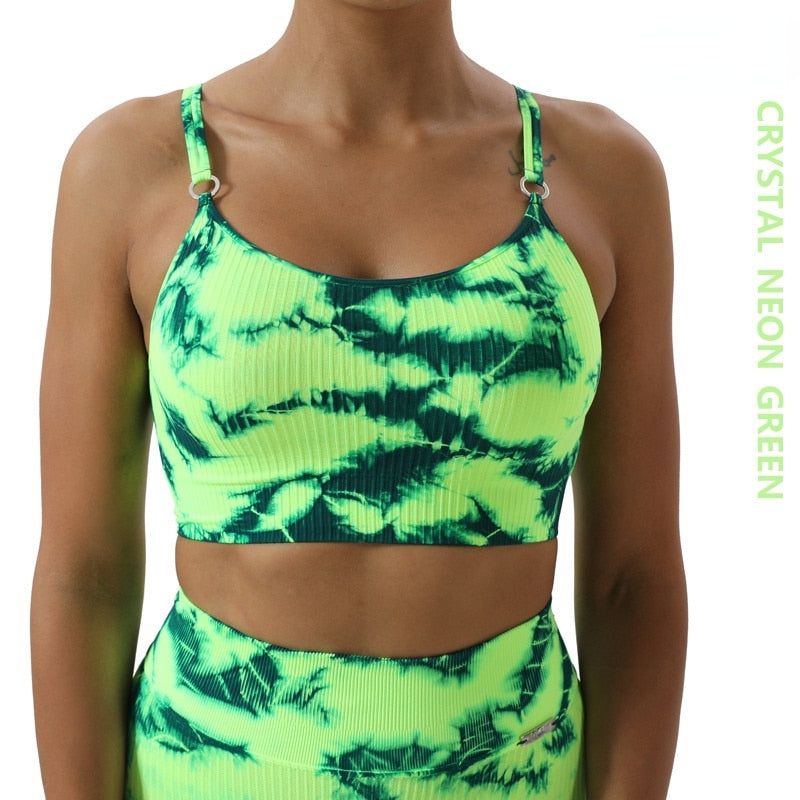 2pc Seamless Tie-dye Yoga Suit Sets