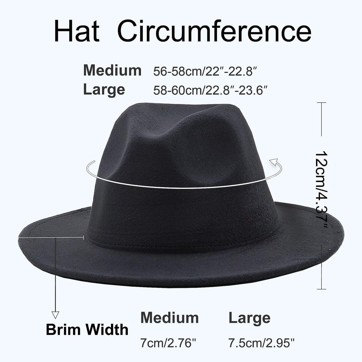 Unisex Vintage Wide Brim Fedora Hats