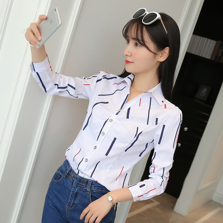 Long Sleeve Slim Fit Office Lady Blouses