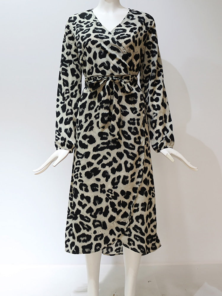 Vintage  Long Leopard Dress