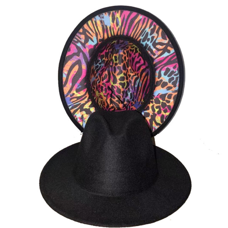 Four Seasons Unisex Inner Leopard Fedoras