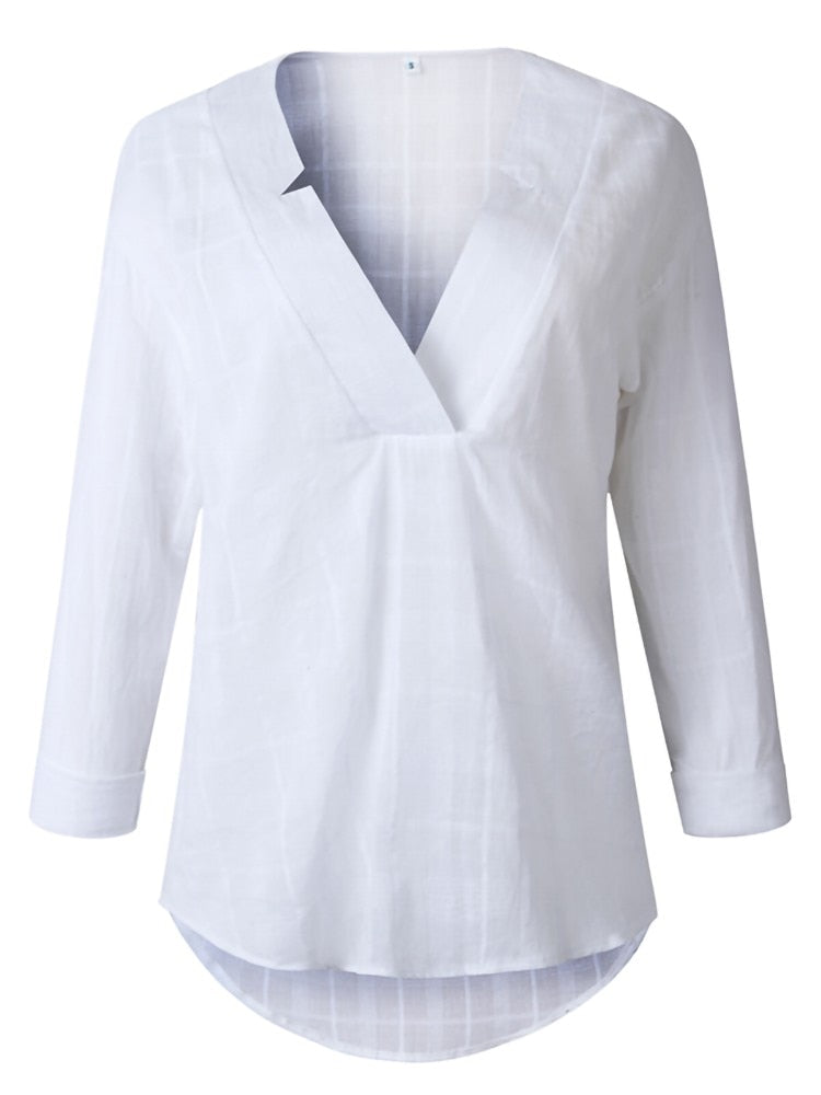 V-neck Cross Cut Blouses