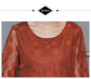 Round Collar Lace Transparent Blouse