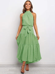 Strapless Long Polka Dot Sundress Dresses