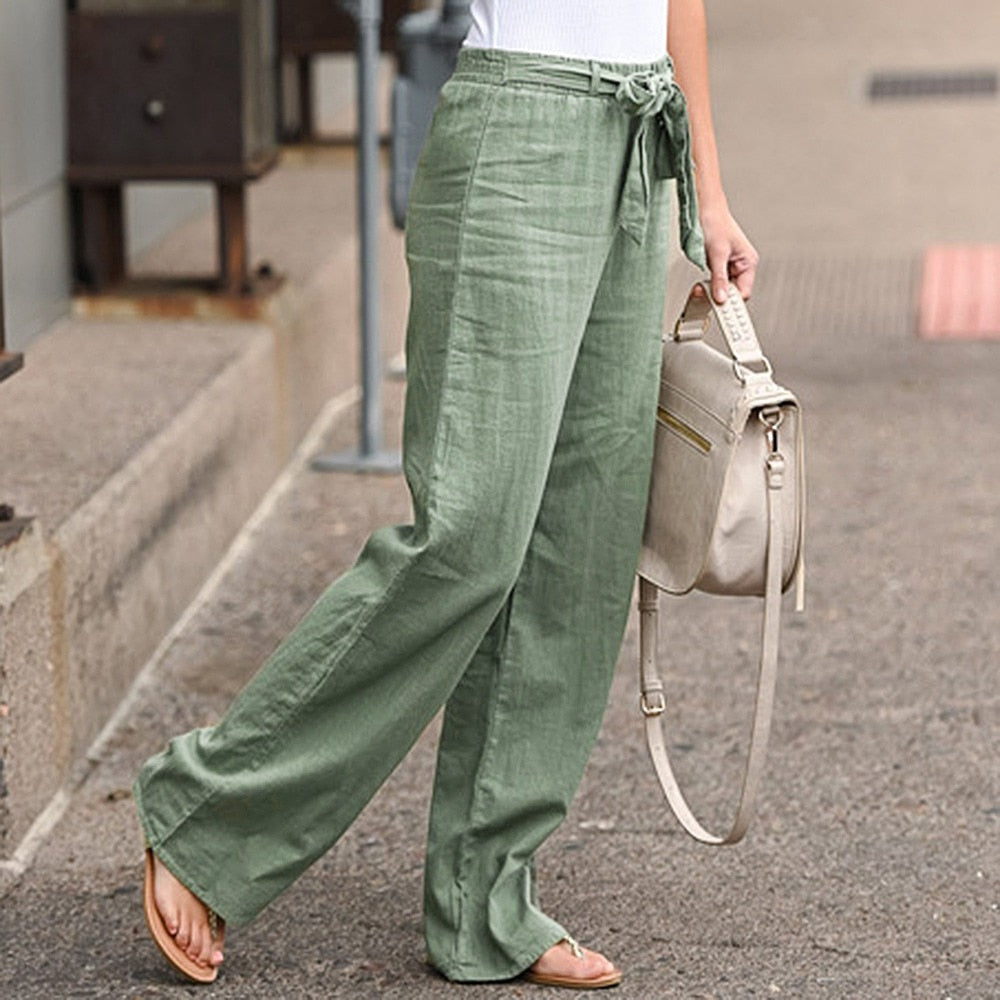 Ankle-length Linen Pants