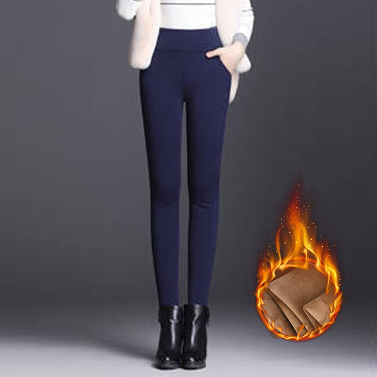 Velvet Elastic Waist Casual Pants