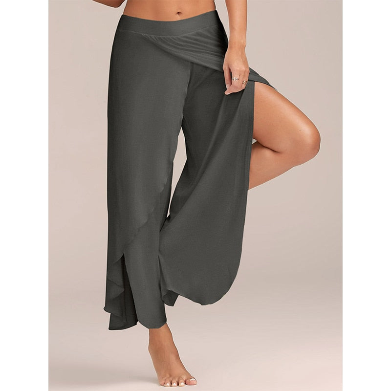 Wide Leg Yoga Split Workout Pants