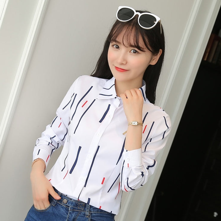 Long Sleeve Slim Fit Office Lady Blouses